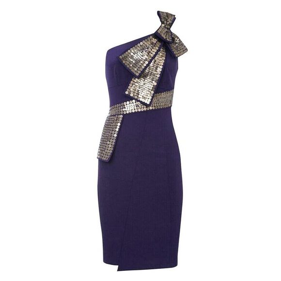 Susana Monaco Blue Flower Print 100% Silk Baby Doll Empire Dress Size 8 - Picture 1 of 12